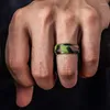 Bröllopsringar klassiska hållbara flexibel silikonfingerring för män gummiband utomhus sport svart och camo färger