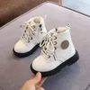 Stivali Autunno Inverno Bambini Ragazzi Ragazze Pelle Neve Peluche Moda Impermeabile antiscivolo Scarpe per bambini calde 21 30 220921