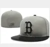 Boston Baseball Team Full Closed Caps Summer Sox B Letter Gorras Bones Män kvinnor Casual Outdoor Sport Flat Fonded Hats Chapeau Cap9109539