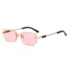 Sunglasses KAMMPT Fashion 2022 Vintage Rimless Men Shades Eyewear Retro Designer Gradient Women UV400 Sun Glassses