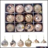 Party Decoration 12 PCS Shining Christmas Ball Small Shatterproof Tree Hanging Decate Drop Delivery 2021 Home Garden Fe Packing2010 DHMJK