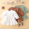 Girl Dresses Baby Girls Summer Solid Princess Dress Toddler Long Sleeve Casual Kids Design Ruffled Infant Cute Outfits