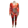 Trainingsanzüge Plus Size Seamless Tie Dye Leggings Hosen Damen Fitness Sportwear Gym Langarm Sporthosen Zweiteiliges Set Casual Lady Outfit