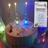 Forniture festive Candela filettata con numeri luminosi Flash Decorazione torta di compleanno Confessione Blingbling520
