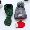 Schals, Wickel, Mützen, Schals, Handschuhe, Sets, Mütze, Schal, Handschuhe, Jungen und Mädchen, Herbst-Winter-Mützen, dreiteilige Baby-Kinder-Kopfkappe zum Warmhalten 220921