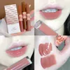 Lip Gloss Cappuvini Double-headed Glaze Chestnut Lips Mud Mirror Water Matte Lipstick For Tint Cosmetics Makeup Kit TSLM1