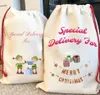 Sublimación en blanco Sacos de Papá Noel DIY Bolsa con cordón personalizada Bolsas de regalo de Navidad Transferencia de calor de bolsillo Año nuevo 0923