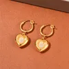 Retro Gold Color Stud Zircon Sun Love Earrings Female French Ins Niche Design Temperament Fashion All-Match Jewelry Accessories