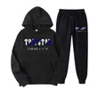 Men's T Shirts 2022 Brand TRAPSTAR Printed Sportswear Men 15 Colors Warm Two Pieces Set Loose Hoodie Sweatshirt Pants Jogging Casual fashion