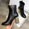 Bottes de créateur à la mode pour femmes, bottes courtes faites à la main, en cuir Super Fiber, nouveau Style d'automne et d'hiver, très bien