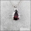 Anhänger Halsketten Neue Kristall Teardrop Anhänger Halskette Für Frauen Colorf Zirkonia Niedlichen Kaninchen Silber Kette Trendy Schmuck Drop De Dhaht