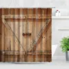 Tende da doccia Porte in legno rustico retrò Vintage Farm Barn Old Door Home Decor Tessuto in poliestere impermeabile Set di tende da bagno 220922