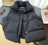 2023 nouveau hiver femmes gilet col montant fermeture éclair sans manches rembourré bouffée veste pardessus couleur unie lâche cordon gilet gilet manteau vestes