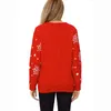 Kvinna tröja varierad fula jultröjor Crew Neck Merry Reindeer Xmas Tree Holiday Knit Pullover Women Fall Clothing XXL