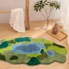 Carpets Nordic Tufting Moss Bedroom Rug Soft Long Fluffy Plants Sea Bedside Carpet Area Floor Pad Mat Doormat Aesthetic Home Room Decor