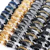 Wedding Rings Pack Of 10/30pcs Men's Spinner Chain Cool Stainless Steel Tire Texture Rotatable Links Male Jewelry For Women