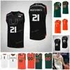 SJ NCAA College Miami Hurricanes Basketball Jersey 0 Chris Lykes 1 Dejan Vasiljevic 2 Isaiah Wong 3 Nysier Brooks Custom Stitcheded