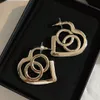 Women Hoops Earrings Heart Shape Charm Fashion Designer Simple Earring Jewelry Luxurys Letter C Stud Earring 22092202CZ