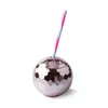 Plastic Disco Bal Mok Cup voor feest met transparant stro 19oz Drink Tumbler Drinkthee Wijnfles HH22-308