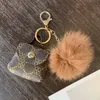 Pompom Leather Bag Keychains Coin Purses Key Chains Rings Holders Fashion PU Pouches Pendant Keyrings Trinkets Cute Women Pom Pom Ball Charms Jewelry Accessories