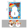 Bulmacalar Çıkartmalar Bulmaca Oyunları Çocuk Diy Make-A-Face Noel Baba Snowman Elk Giyinme Çocuklar Eğitim Oyuncak Kendi Yapışması 220922