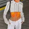 Damenjacken Bomber Crop Racing Frauen Streifen genähter Reißverschluss Langarm Gerade Moto Biker Stil Streetwear Mäntel Weiß 2022