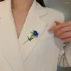 Broches Fashion Blue Rose Flower Collection For Women Lady Elegant Pin Summer Design Party Valentijnsdag Gift 2022 Trend