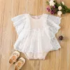 Barboteuses Nouveau-né Bébé Filles Combinaison Dentelle Fleurs Enfant Bébé Fille Coton Barboteuse D'été Bébé Filles Vêtements J220922