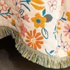 Filtar japansk bomull filt sm￥ blommor soffa handduk dubbelsidig s￤ng t￤ckning enkel dubbel mjuk tupplur sommar cool quilt blad