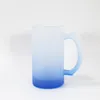 16 oz süblimasyon buzlu gradyan cam kupalar termal transfer boş cam bardak tutamaklı DIY kahve su şişesi ABD deposu b6