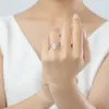 Кольца кластера из чистого серебра 925 пробы, ювелирные изделия для женщин, кольца Halo с одним камнем, 3 свадебных подарка на помолвку 220922