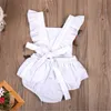 Rompers no atacado de verão recém -nascido roupas de bebê menina floral algodão bosuforado com mangas sem mangas J220922