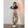 Women's Pants Capris Splattered ink tie dye tooling pant spring American y2k straight loose girl high street design womens 220922