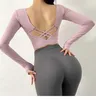 Ioga roupa nuvem hide xl sexy traseiro esportivo feminino fitness de manga longa blusa de roupas de roupa de baixo Cultura de ginástica de ginástica de inverno