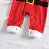 Rompers Baby Girls Boys Christmas Romper Red Nowonborb Velvet Long Rleeves Hooded Scossuit Kids Christmas Ubrania 2023 NOWOŚĆ JEST J220922