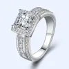 Pierścienie klastra 925 Srebrne dla kobiet proste projektowanie podwójnie stosowna moda biżuteria zestawy ślubne ślubne zaręczynowe pierścionek ACCE3708285