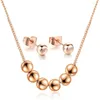 Ketting oorbellen Zet koperen kralen sets voor vrouwen Rose Gold kleur metalen oorring dagelijkse accessoires mode sieraden S516