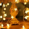 Str￤ngar xsky 6m 40LEDS LED -stj￤rna Fairy Garland String Lights For Year Christmas Wedding Home Indoor Decoration Lamp Batteri Powered