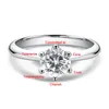 Anelli a grappolo LESF Anello di diamanti Anello di fidanzamento in argento 925 Rotondo classico Regalo di nozze da donna Taglia 0510 220922