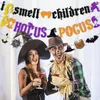 Outras festas de festas suprimentos decorações de Halloween Pull Flag hocus pocus witch também bandeira maluca assombrada decoração de lareira 220922