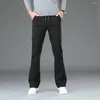 Męskie spodnie modne mikro dżinsy mężczyźni swobodni luźne luźne w lupgy jeanse streetwear elastyczne spodnie w talii odzież