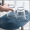 Tapis Pads 2pcs Pliable TPR Tapis de séchage pour évier de cuisine Protection Table Vaisselle Drain Home Proof Cup Drop Livraison 2021 Jardin Dhhvl