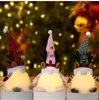 Christmas Light Up Gnomi Glowing Rudolph Doll Merry Xmas Home Office Decorazione della tavola Regali per bambini