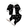 Erkek giyim seti bebek moda pamuk kapşonlu üst pantolonlar 3pcs kıyafetler infnat erkek izleme yeni doğan çocuk kıyafetleri setleri