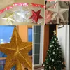 Kerstdecoraties 15/20 cm Glitter Stars Tree Topper Decoratie Vijfpuntige ster Xmas Ornamenten voor Jaar Navidad Party Supplies