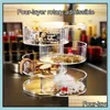 Bathroom Storage Organization 360 Degree Rotating Transparent Cosmetic Box Jewelry Mti-Layer Makeup Drop Delivery 2021 Home Garden H Dht20