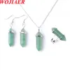 3pcs / Set Crystal Couple Necklace Hexagonal Stone Pendant Earrings Ring Jewelry Lover Gift for Women Men Wholesale BO959