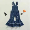 Rompers 27y Fashion Toddler Baby Girls Clothes Solid Color Sleeveless Denim total Jumpsuit Summer Jarretel Flare Pants Outfit J220922