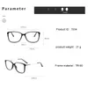 Güneş Gözlüğü Çerçeveleri Kadınlar İçin Gözlükler Full Jant TR90 Çerçeve Gözlükleri Retro Kare Şekli İnce Yüz Anti-Blue Işık Miyopya Gözlükleri