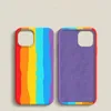 iPhone Case 14 CASE 11PROMAX/12 13 액체 실리콘 XR/XS 소프트 케이스 7P/8PLUS 보호 무지개 색상